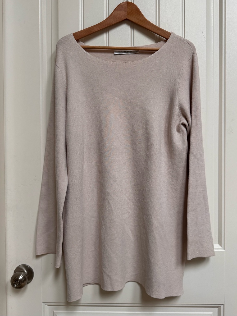 Simons Cream Knit Boat Neck Tunic Sweater. Size L